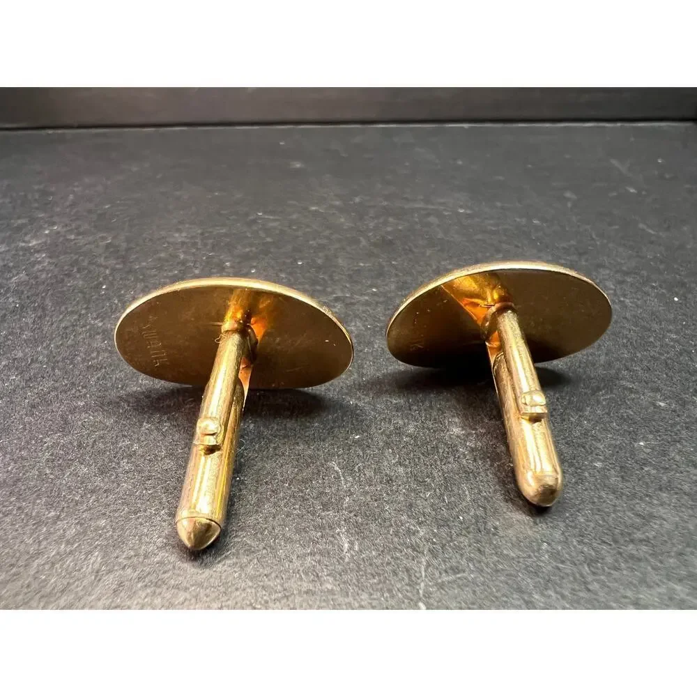 Vintage MCM Swank Gold Tone Centurion Cameo Cufflinks